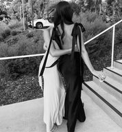 The Ivy Slip Gown With Shoulder Bows