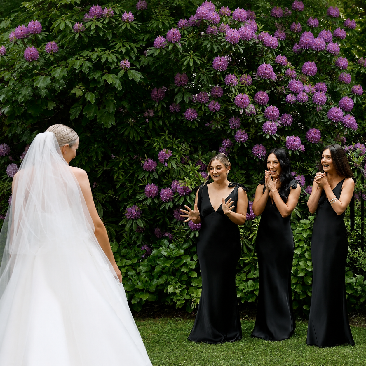 The Rosalie Deep V Gown With Shoulder Bows