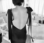 The Ivy Slip Gown With Shoulder Bows