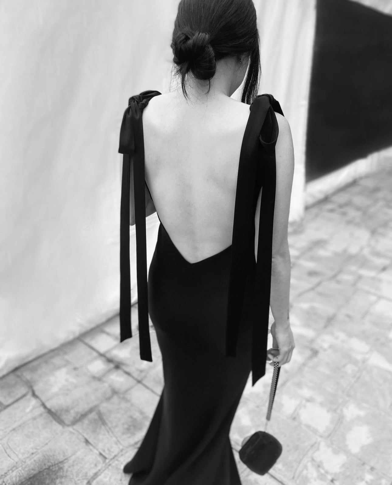 The Ivy Slip Gown With Shoulder Bows