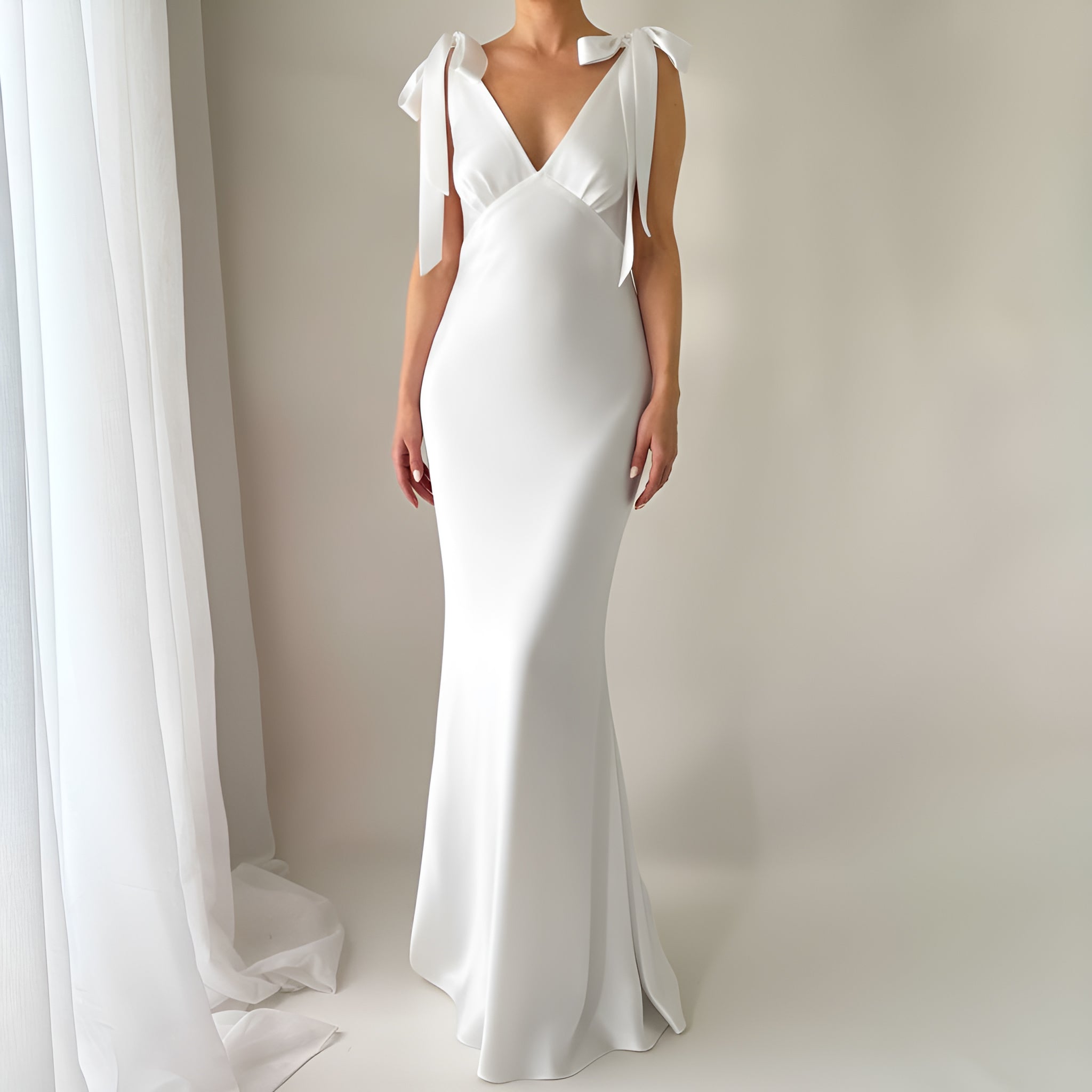 THE ROSALIE GOWN WITH SHOULDER BOWS