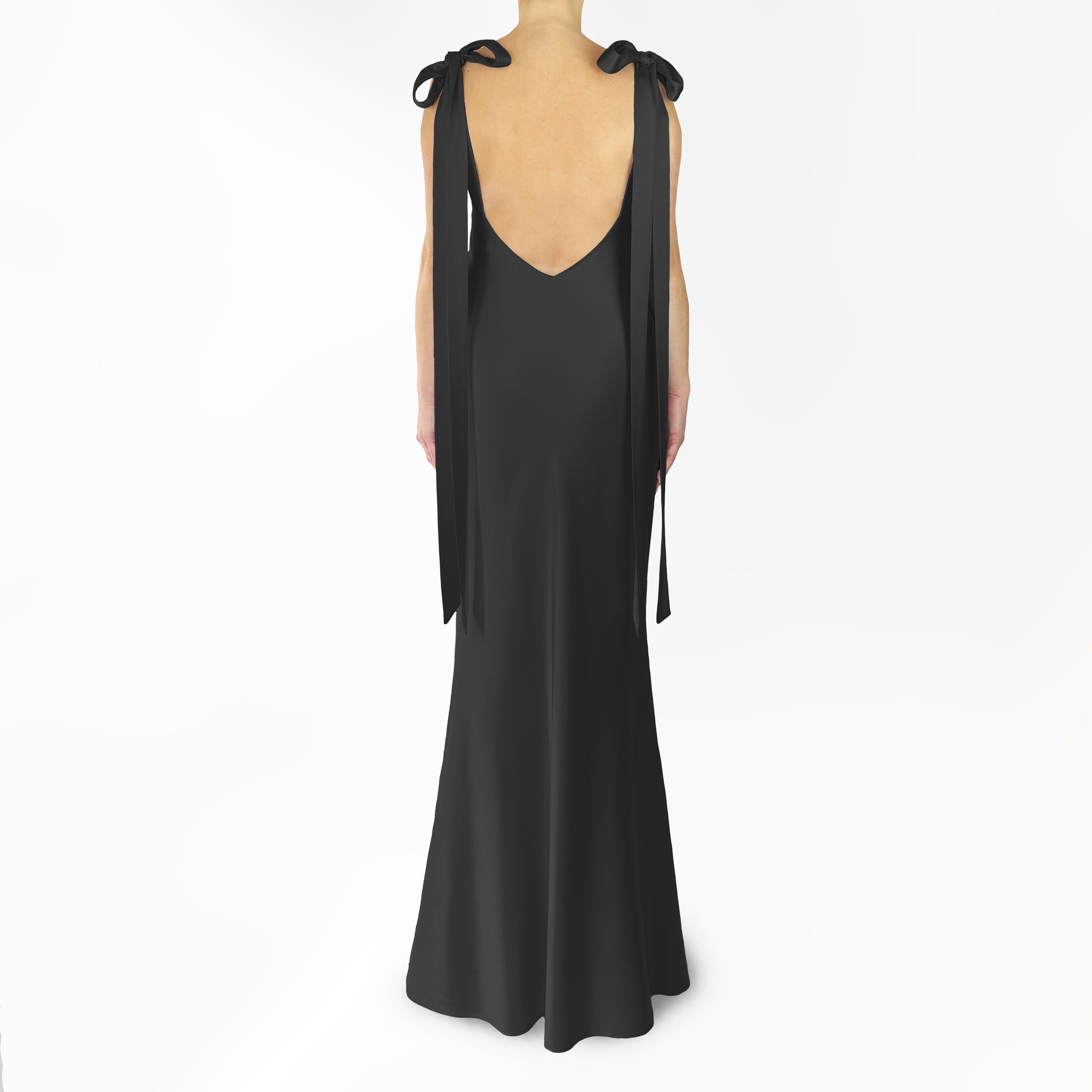 The Ivy Slip Gown With Shoulder Bows