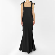 The Ivy Slip Gown With Shoulder Bows