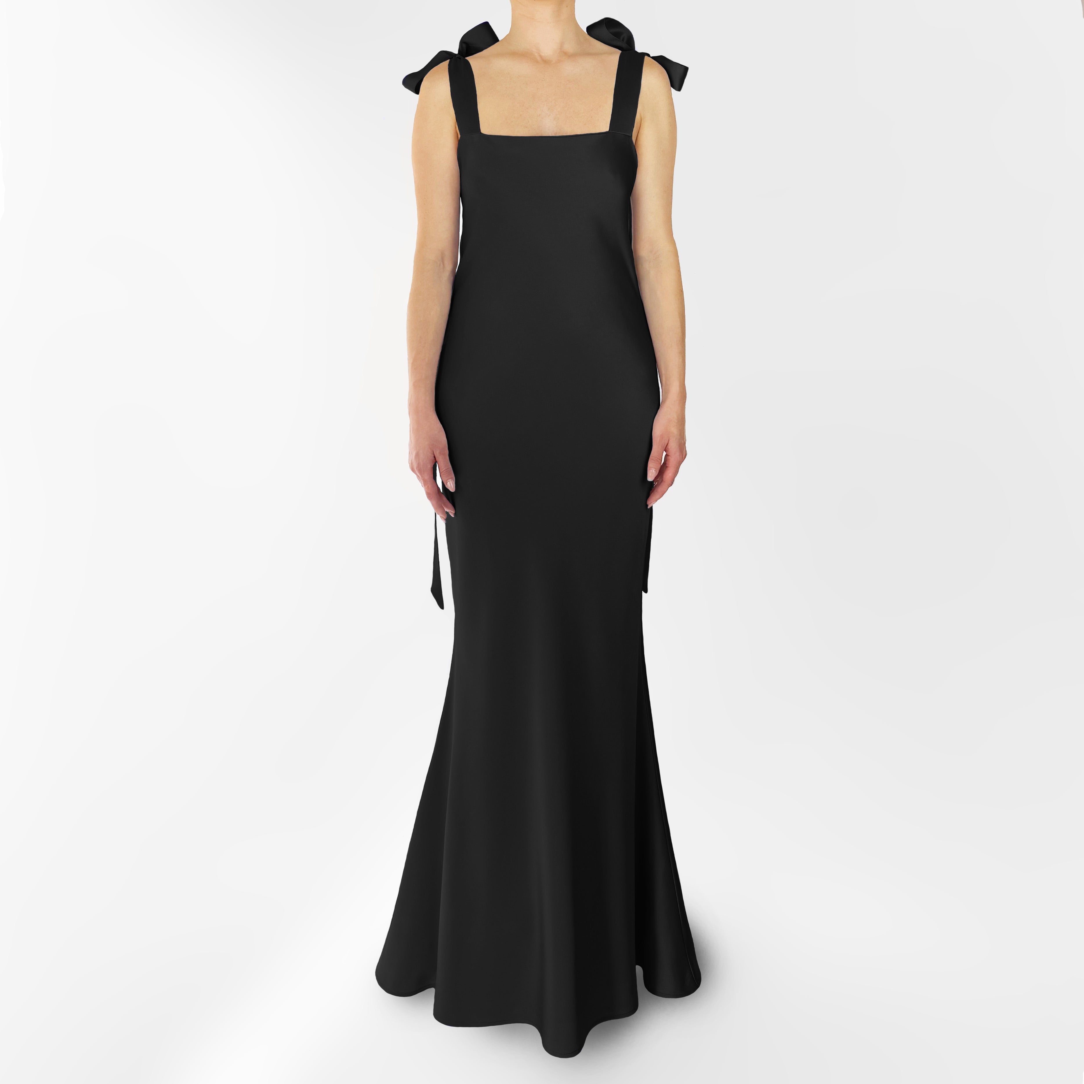 The Ivy Slip Gown With Shoulder Bows