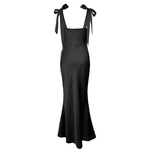 The Rosalie Deep V Gown With Shoulder Bows NEW