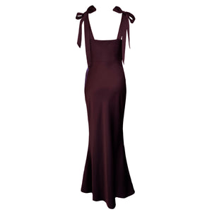 The Rosalie Deep V Gown With Shoulder Bows NEW