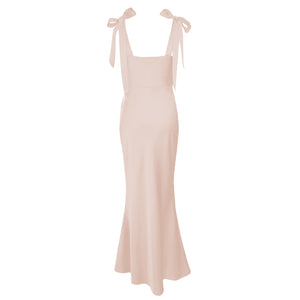 The Rosalie Deep V Gown With Shoulder Bows NEW