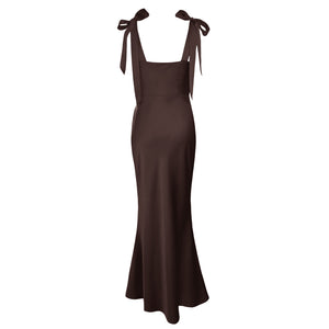 The Rosalie Deep V Gown With Shoulder Bows NEW COLOUR