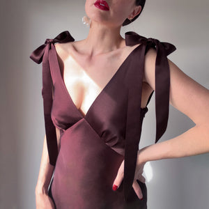 The Rosalie Deep V Gown With Shoulder Bows COMING SOON