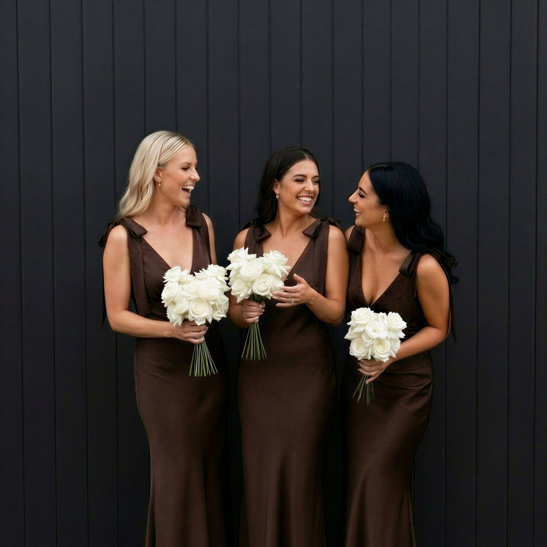 The Rosalie Deep V Gown With Shoulder Bows