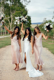 THE EDEN DEEP V SLIP DRESS - SAMPLE SALE