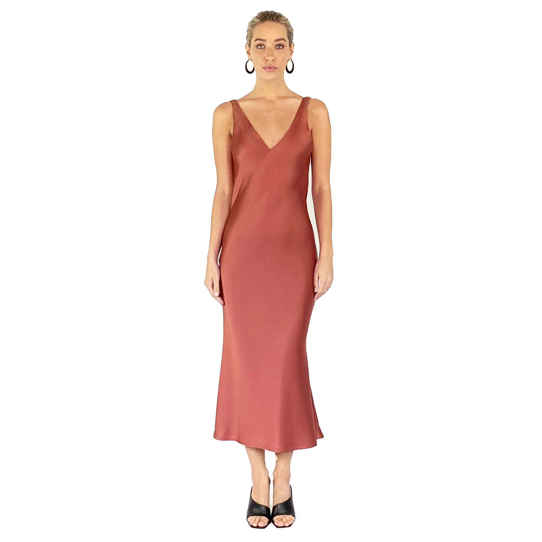 THE EDEN DEEP V SLIP DRESS - SAMPLE SALE