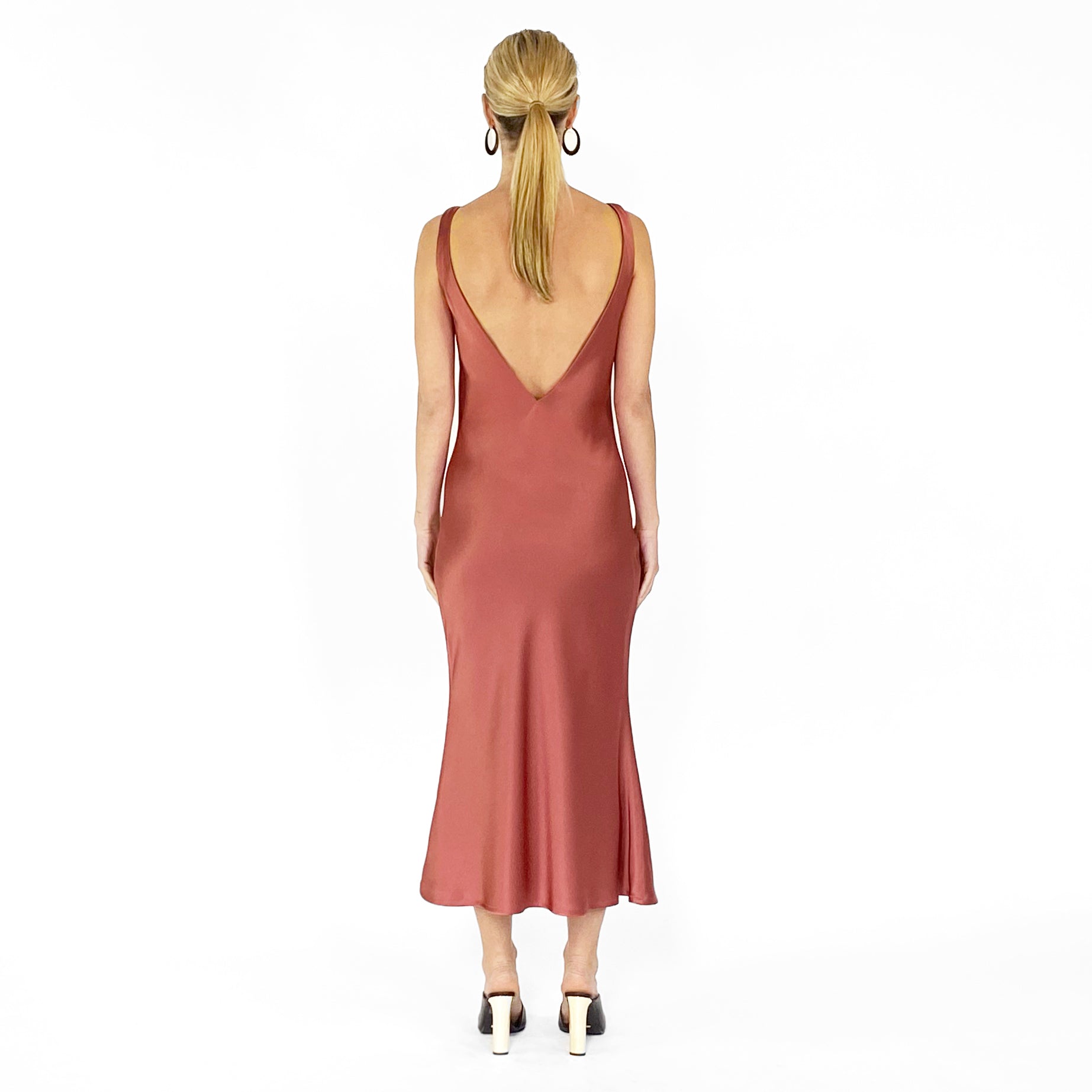 THE EDEN DEEP V SLIP DRESS - SAMPLE SALE